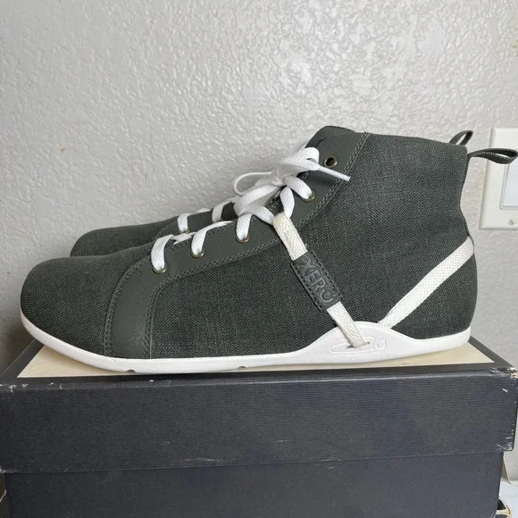 Xero Shoes Toronto Green Canvas Minimalist Barefoot High Top Sneaker Men's 13